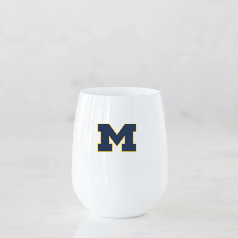 University of Michigan Unbreakable Wine Glasses